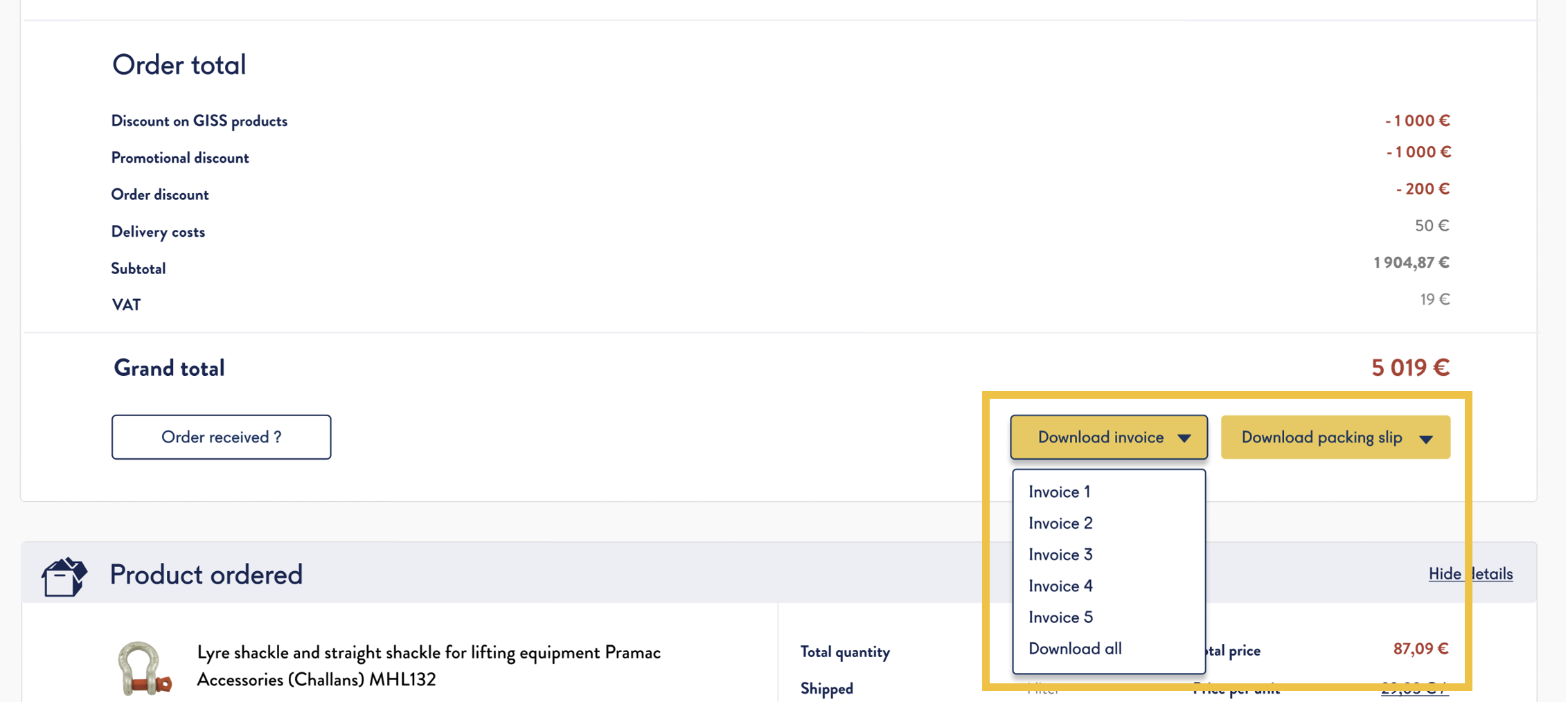 Access Previous Orders And Invoices